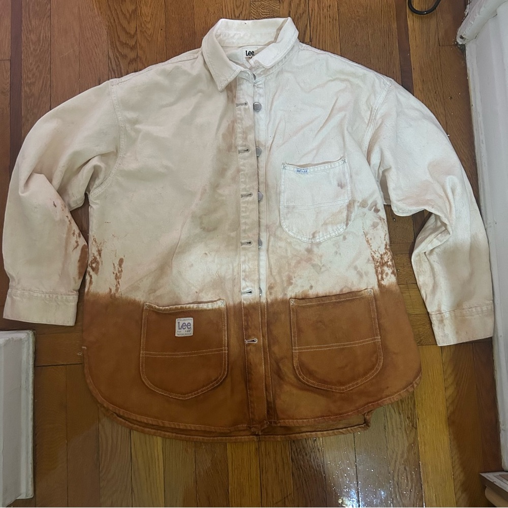 H&M x Lee Dip Dyed Two-Tone Cream and Rust Shirt